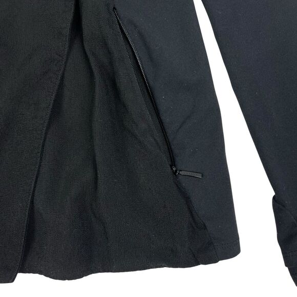 Athleta Yama Blazer Wrap Jacket Women's Small Black Snap Closure Zip Pockets - Picture 6 of 12